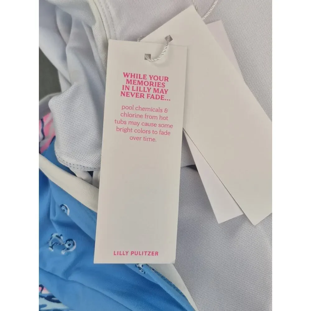 Lilly Pulitzer Novi One Piece Swimsuit Lunar Blue A Lil Nauti New Womens Size 0 - Picture 5 of 8